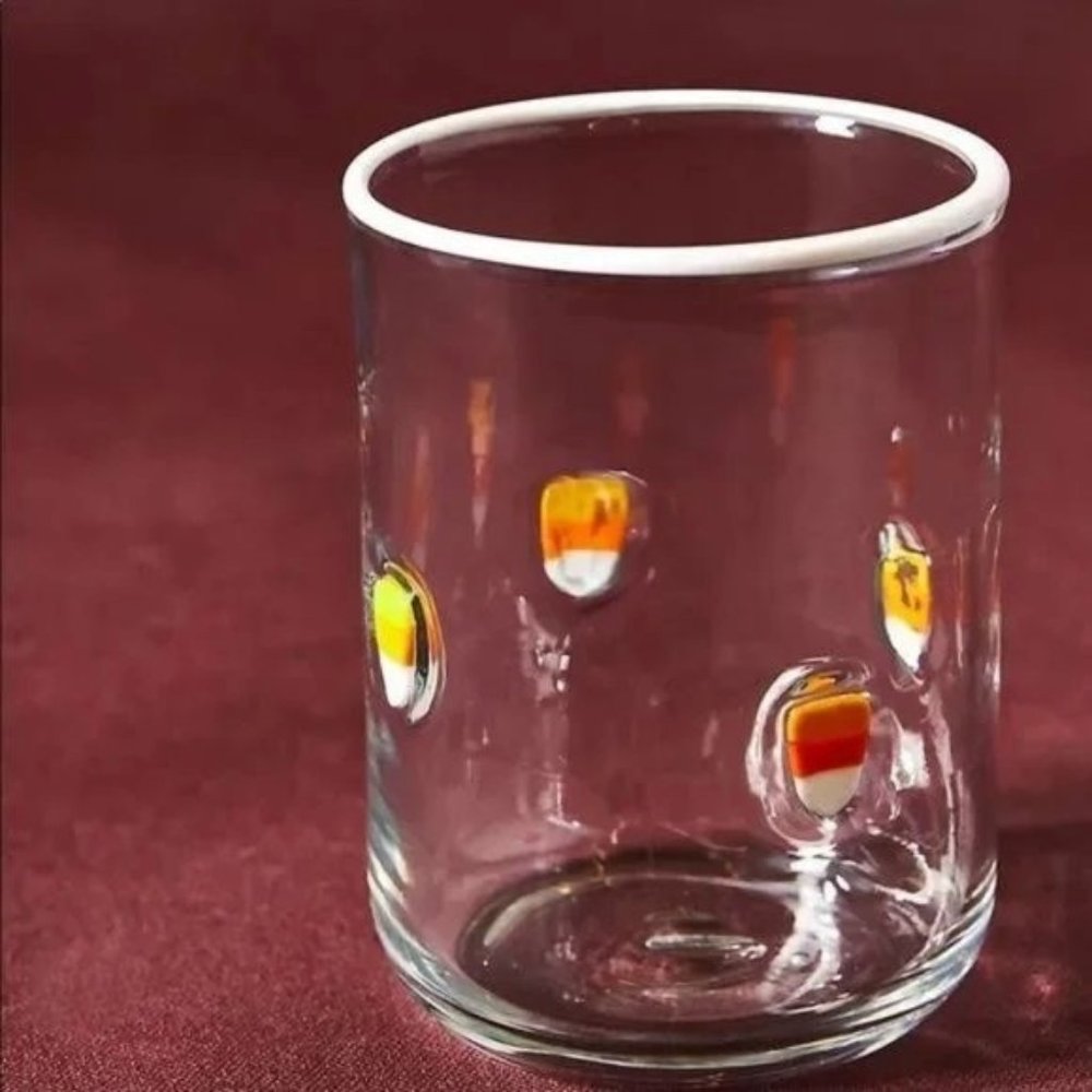 Anthropologie Icon Juice Glass Candy Corn